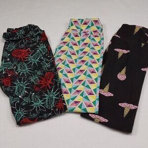 Women's Lularoe Leggings. Three Pair, Size‎ One Size